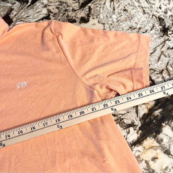 Travis Mathew Polo Shirt Mens Size XL Polyester Orange Heather Short Sleeve - Picture 3 of 7